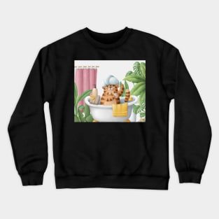 Cute tiger in bath Crewneck Sweatshirt